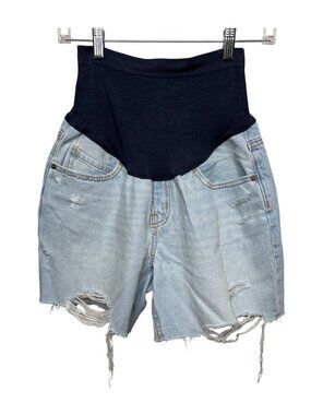 Old Navy Maternity Denim Shorts Size 4 Distressed Frayed Casual Summer